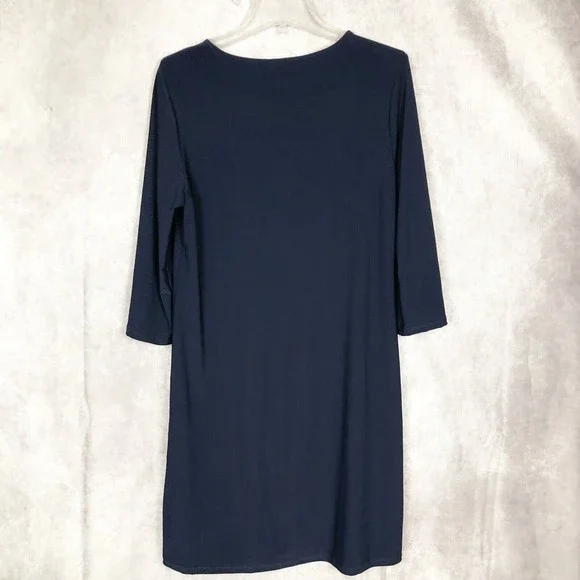 Tacera Women's Sz S Blue Long Sleeve Knee Length Pullover Dress - Picture 5 of 8